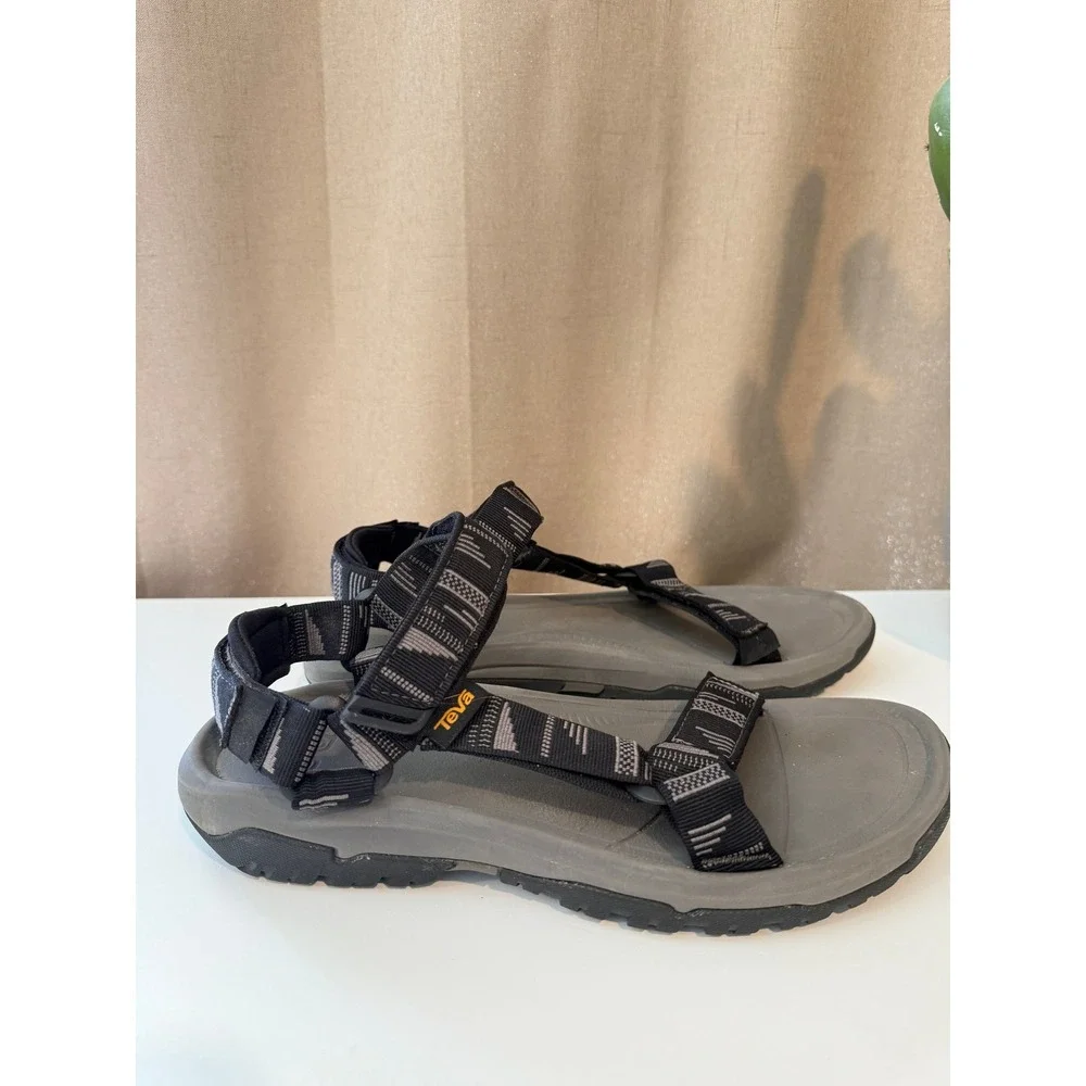 Teva Mens Hurricane XLT2 Sport Sandals Black Grey Geometric Pattern Strap